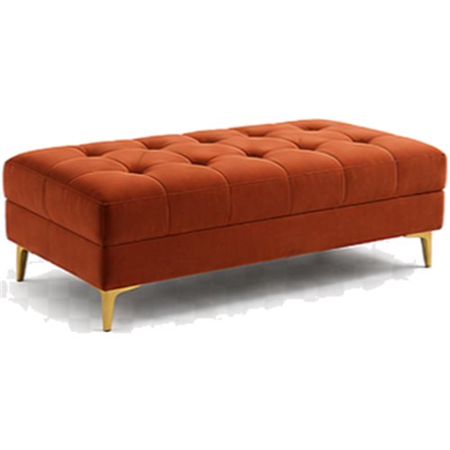 Tufted storage bench, rust, style reference
