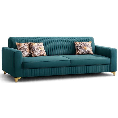 Teal channel-tufted sofa, style reference