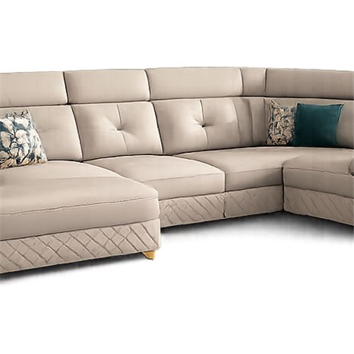 Beige sectional sofa with chaise, style reference