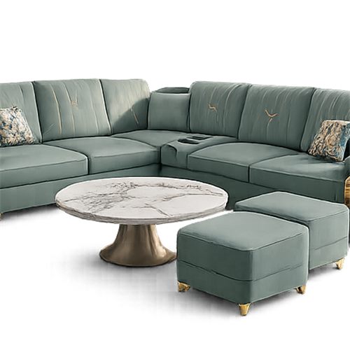 Sage green sectional sofa set, style reference