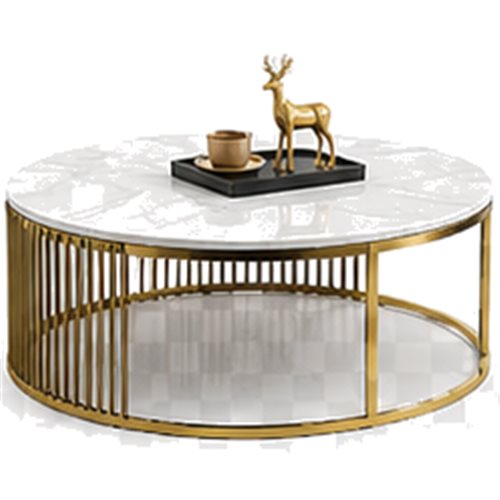 Round marble-top coffee table, style reference