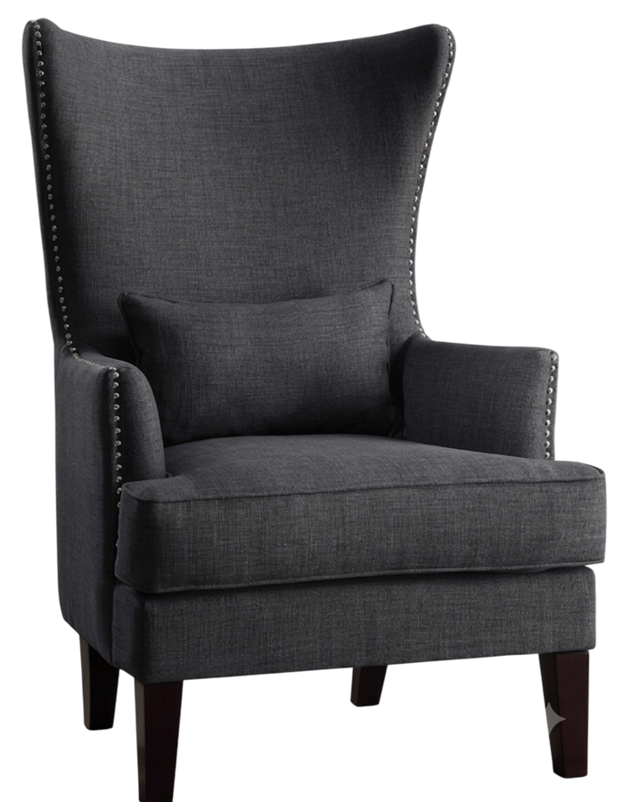 Wingback accent chair, charcoal, style reference