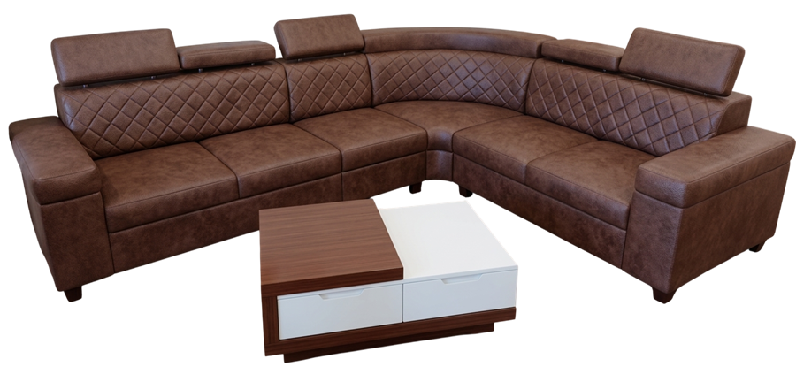 L-shape sectional sofa, tan leather, style reference